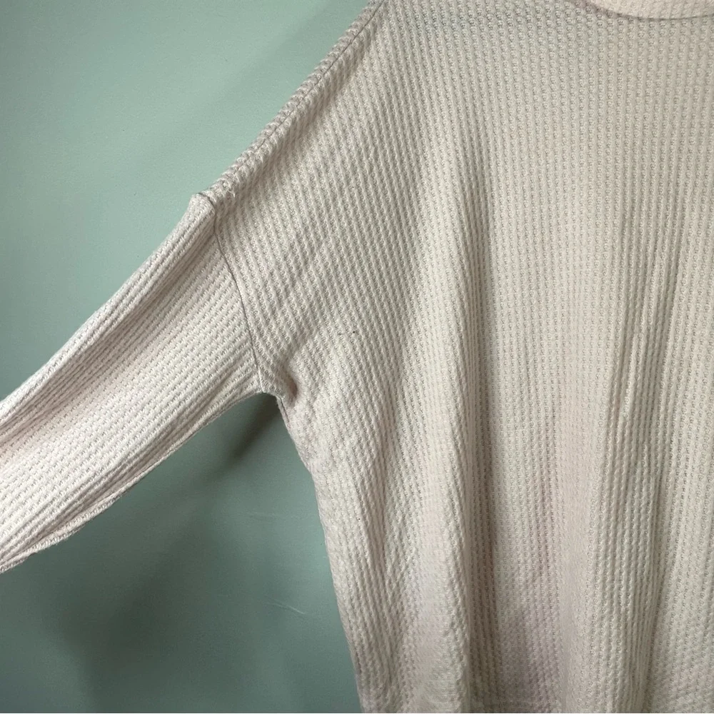 Honeydew Light Pale Pink Stretch Waffle Knit Mock Neck Long Sleeve Top Small - Picture 5 of 7